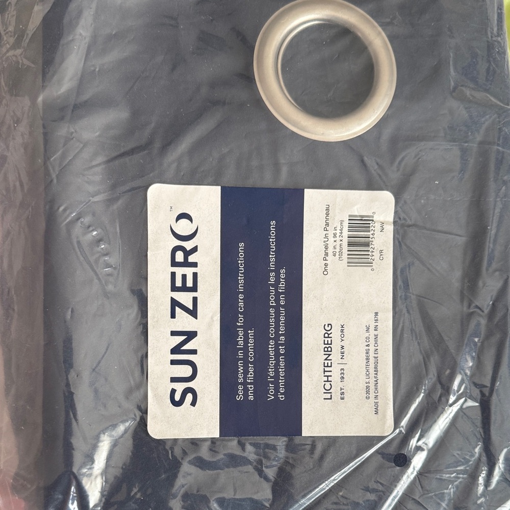 Sun Zero Navy Curtain Panel